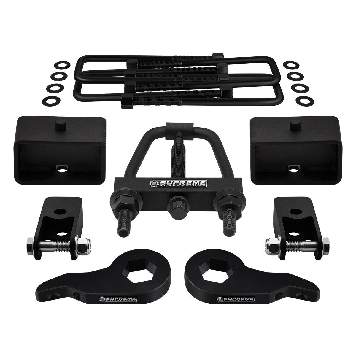 1999-2007 Chevy Silverado 1500 Full Suspension Lift Kit 4WD + Shock Extenders + Tool Front Lift 1" - 3" + Rear Lift 3"