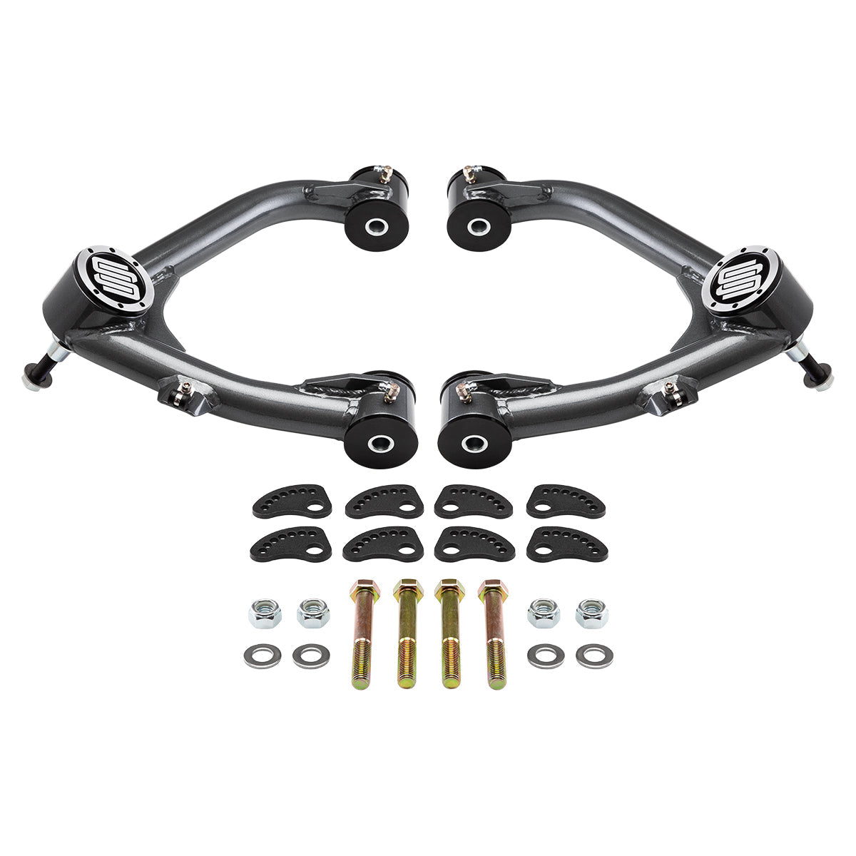 2007-2020 Chevrolet Tahoe Uni-Ball Upper Control Arms with Camber/Caster Adjusting & Lockout Kit 2WD 4WD Bushings Black