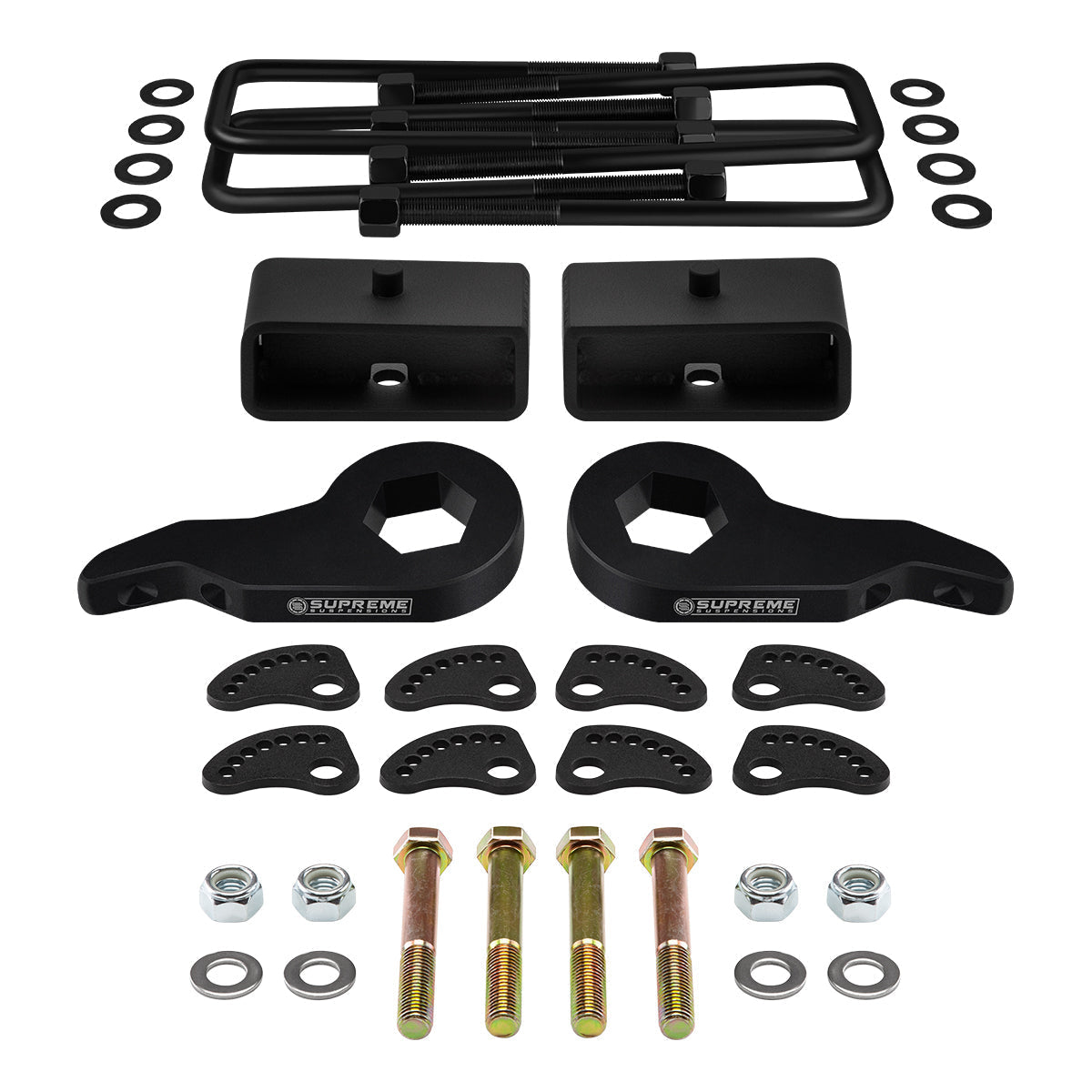 2000-2013 GMC Yukon XL 2500 Full Lift Kit + Upper Arm Camber/Caster Alignment Kit Front 3" + Rear 2"