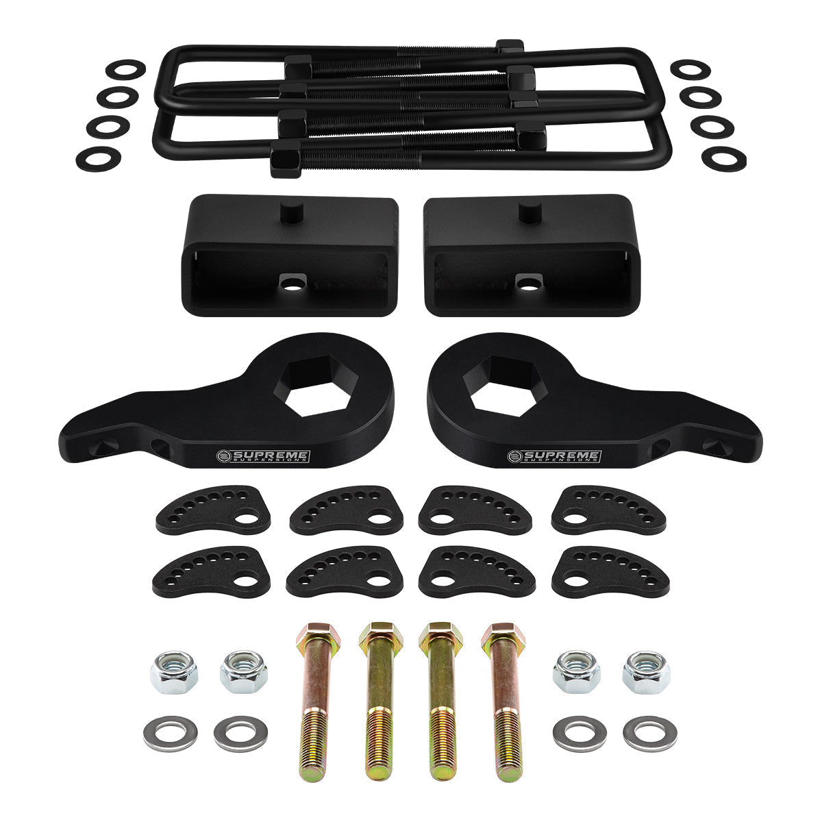 2000-2010 Chevrolet Silverado 2500 Full Lift Kit + Upper Arm Camber/Caster Alignment Kit Front 3" + Rear 2"