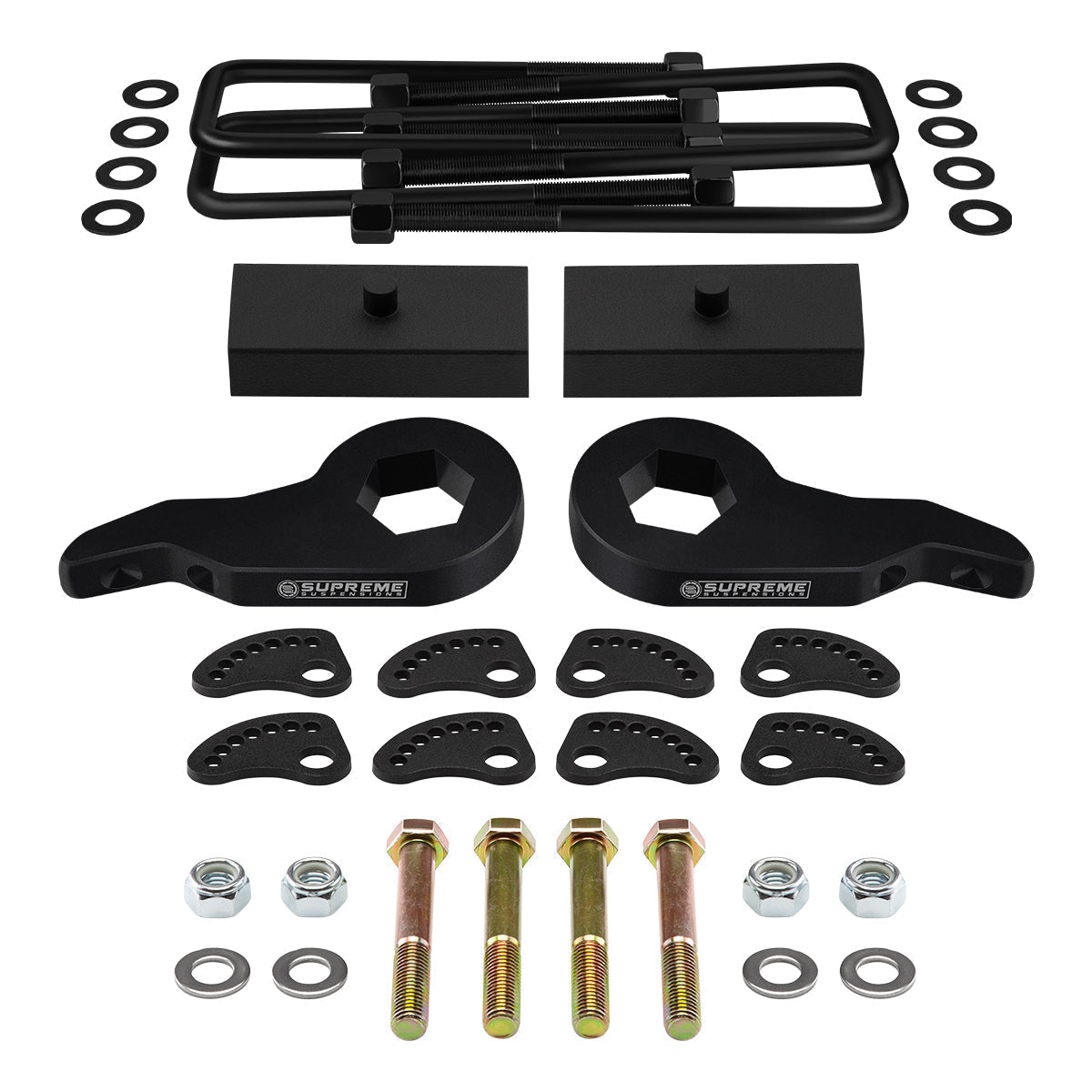 2000-2010 Chevrolet Silverado 2500 Full Lift Kit + Upper Arm Camber/Caster Alignment Kit Front 3" + Rear 1"