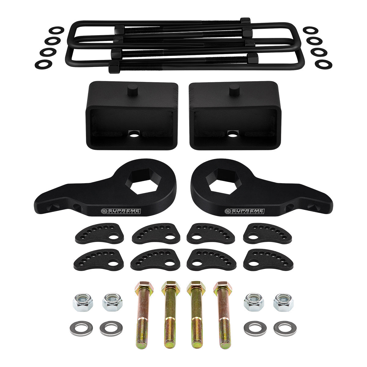 2000-2010 Chevrolet Silverado 2500 Full Lift Kit + Upper Arm Camber/Caster Alignment Kit Front 3" + Rear 3"