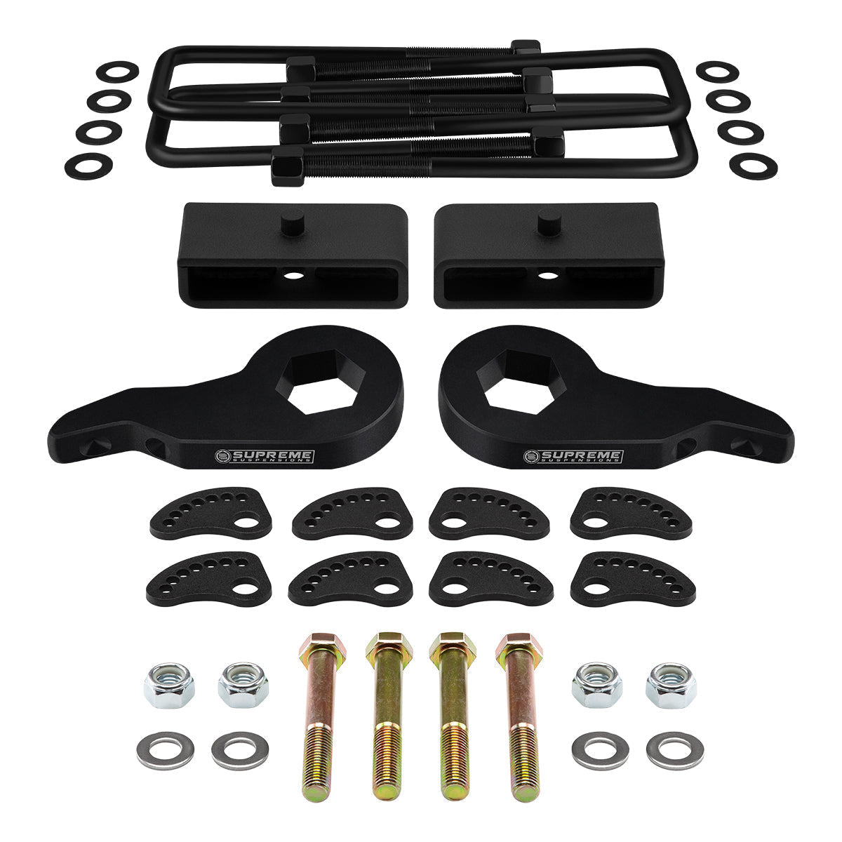 2001-2010 GMC Sierra 3500 Full Lift Kit + Upper Arm Camber/Caster Alignment Kit Front 3" + Rear 1.5"