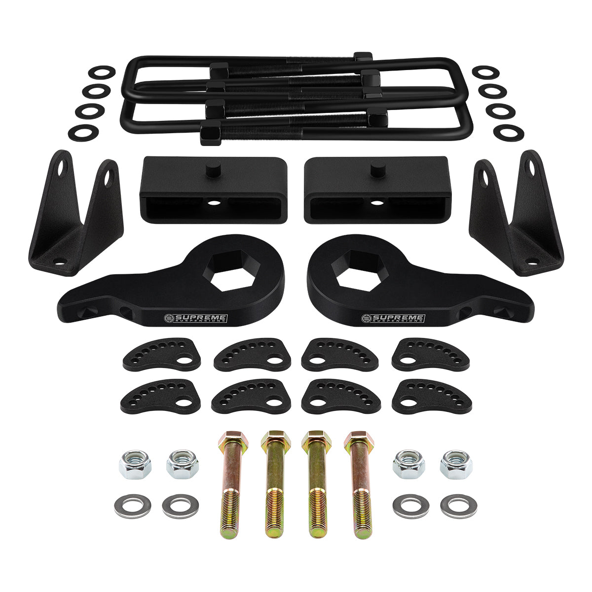 2002-2005 Chevrolet Avalanche 2500 Full Lift Kit Includes Camber/Caster Alignment Kit + Shock Extenders Front 3" + Rear 1.5"