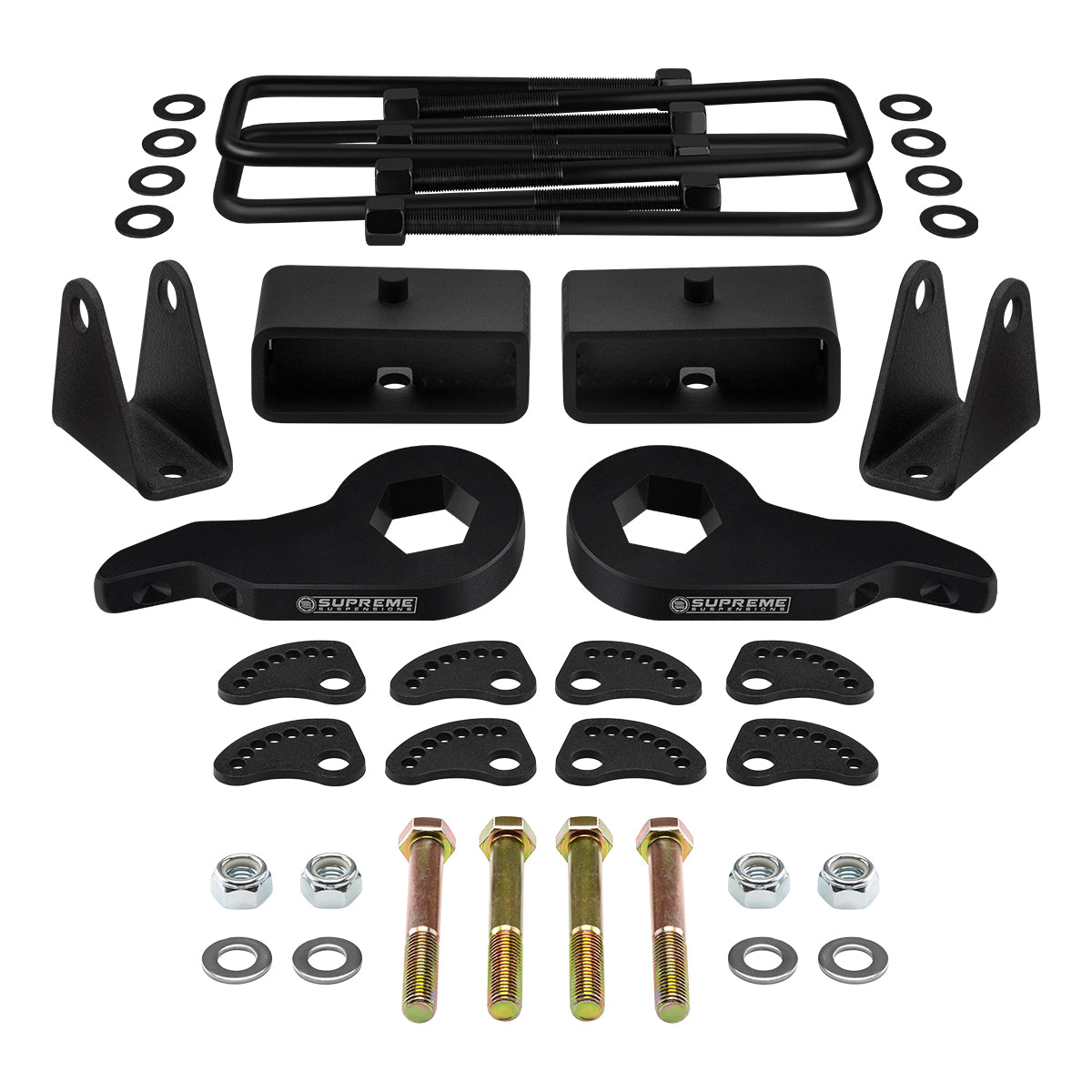 2002-2005 Chevrolet Avalanche 2500 Full Lift Kit Includes Camber/Caster Alignment Kit + Shock Extenders Front 3" + Rear 2"