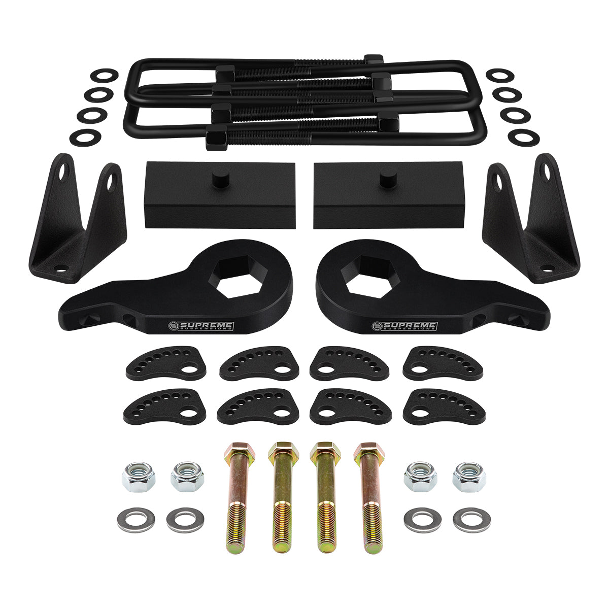 2002-2005 Chevrolet Avalanche 2500 Full Lift Kit Includes Camber/Caster Alignment Kit + Shock Extenders Front 3" + Rear 1"