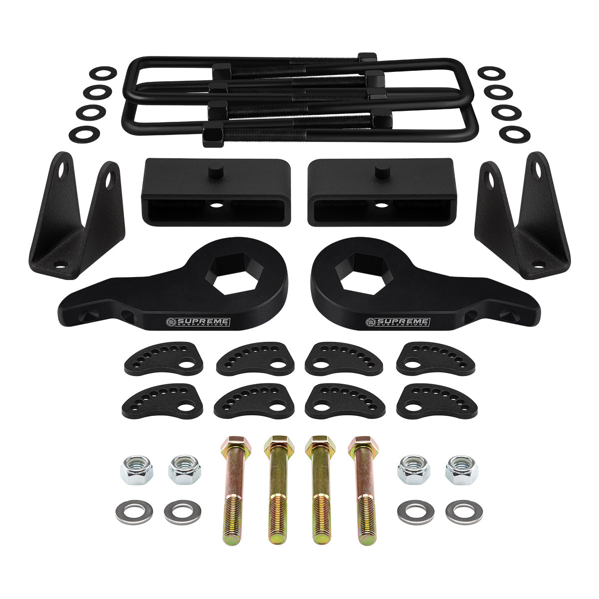 2000-2006 GMC Yukon XL 1500 Full Lift Kit Includes Camber/Caster Alignment Kit + Shock Extenders Front 3" + Rear 1.5"