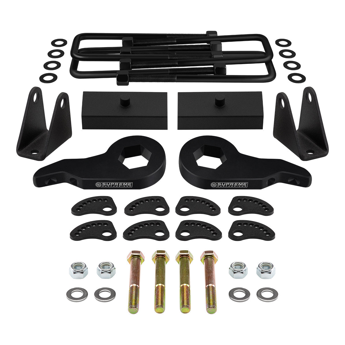 2000-2006 GMC Yukon XL 1500 Full Lift Kit Includes Camber/Caster Alignment Kit + Shock Extenders Front 3" + Rear 1"