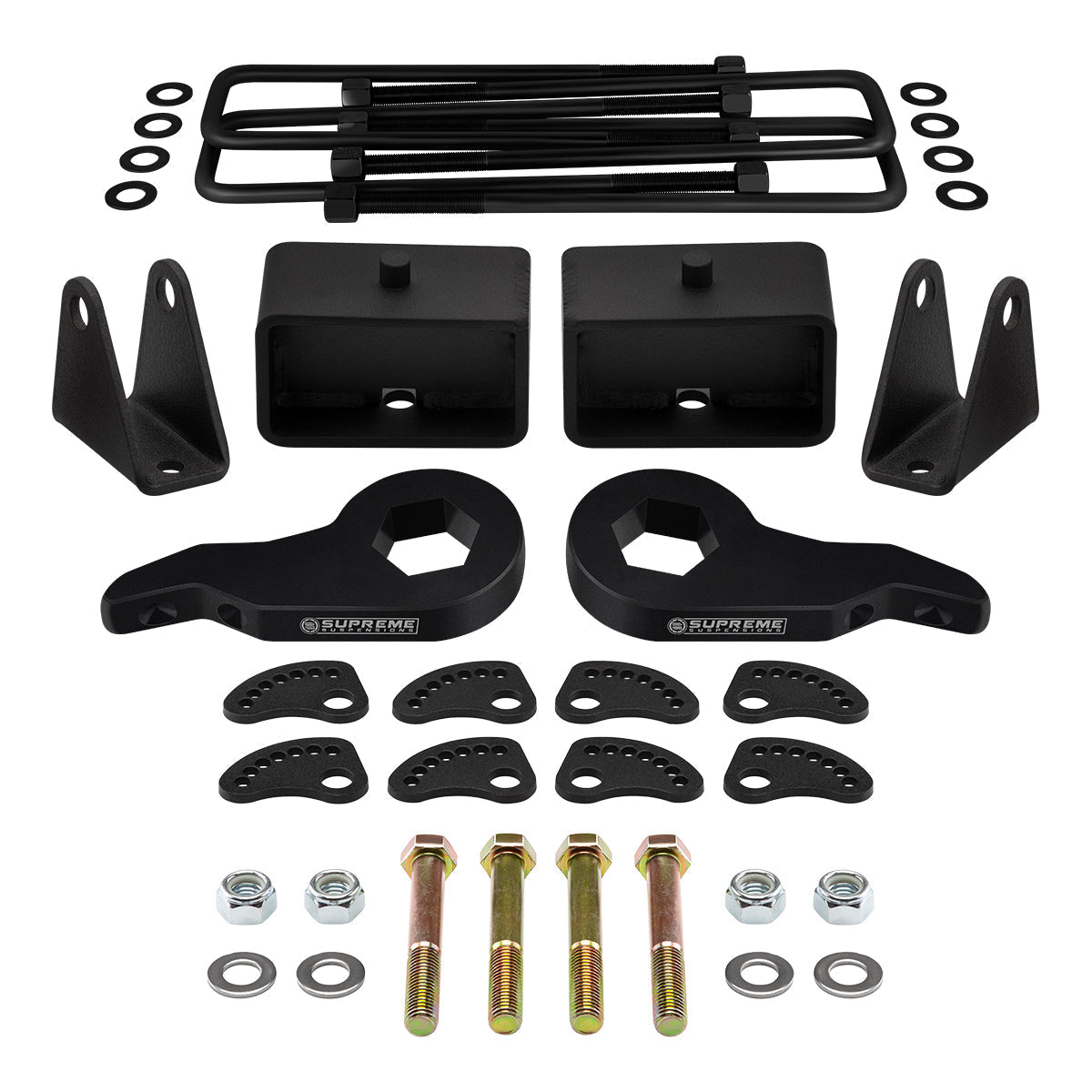 2000-2006 GMC Yukon XL 1500 Full Lift Kit Includes Camber/Caster Alignment Kit + Shock Extenders Front 3" + Rear 3"