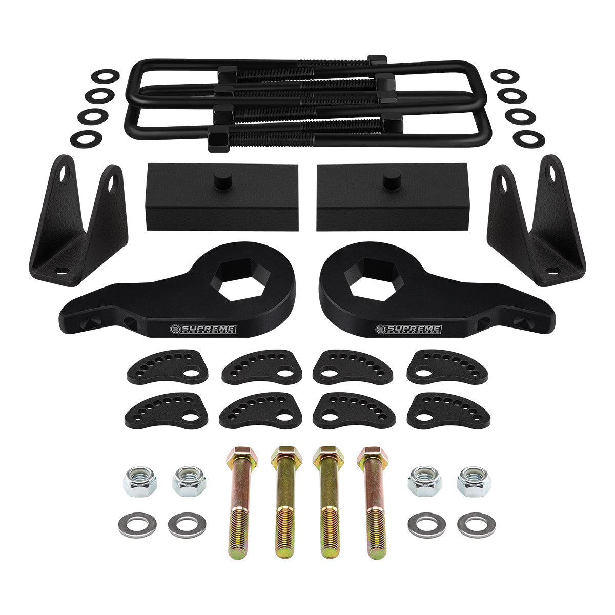 2000-2010 Chevrolet Silverado 2500HD Full Lift Kit Includes Camber/Caster Alignment Kit + Shock Extenders Front 3" + Rear 1"