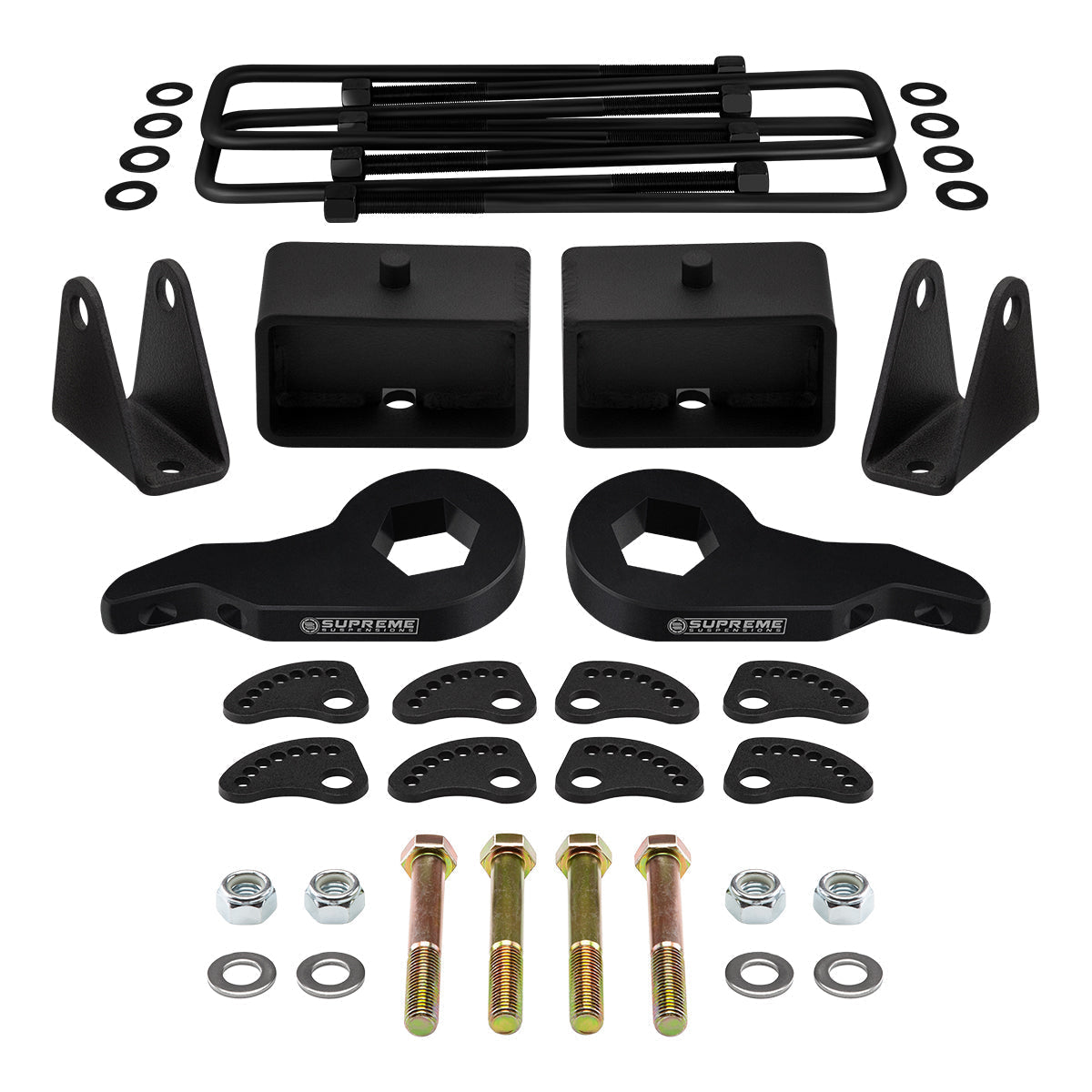 2000-2010 Chevrolet Silverado 2500HD Full Lift Kit Includes Camber/Caster Alignment Kit + Shock Extenders Front 3" + Rear 3"