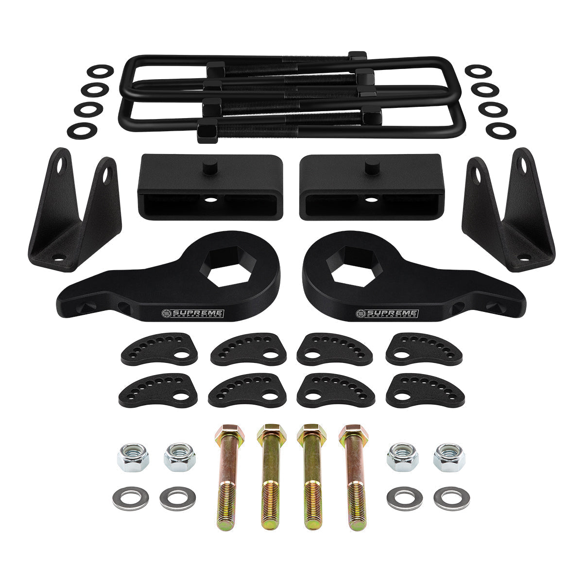 2001-2010 Chevrolet Silverado 3500HD Full Lift Kit Includes Camber/Caster Alignment Kit + Shock Extenders Front 3" + Rear 1.5"