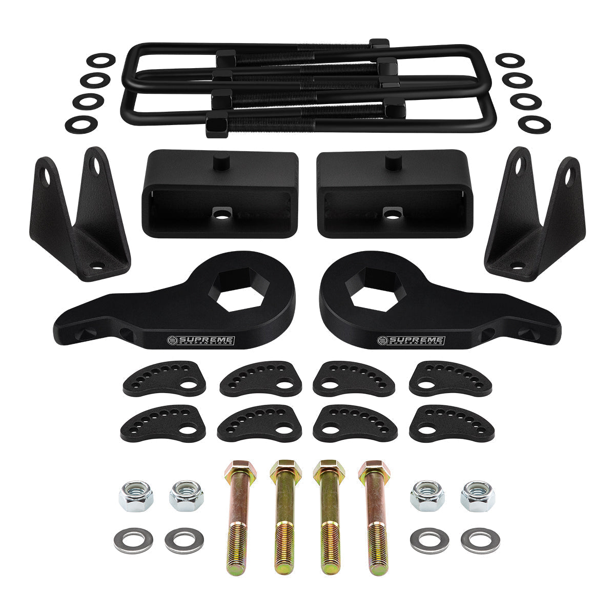 2001-2010 Chevrolet Silverado 3500HD Full Lift Kit Includes Camber/Caster Alignment Kit + Shock Extenders Front 3" + Rear 2"