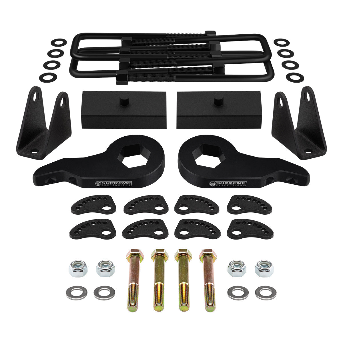 2001-2010 GMC Sierra 3500 Full Lift Kit Includes Camber/Caster Alignment Kit + Shock Extenders Front 3" + Rear 1"