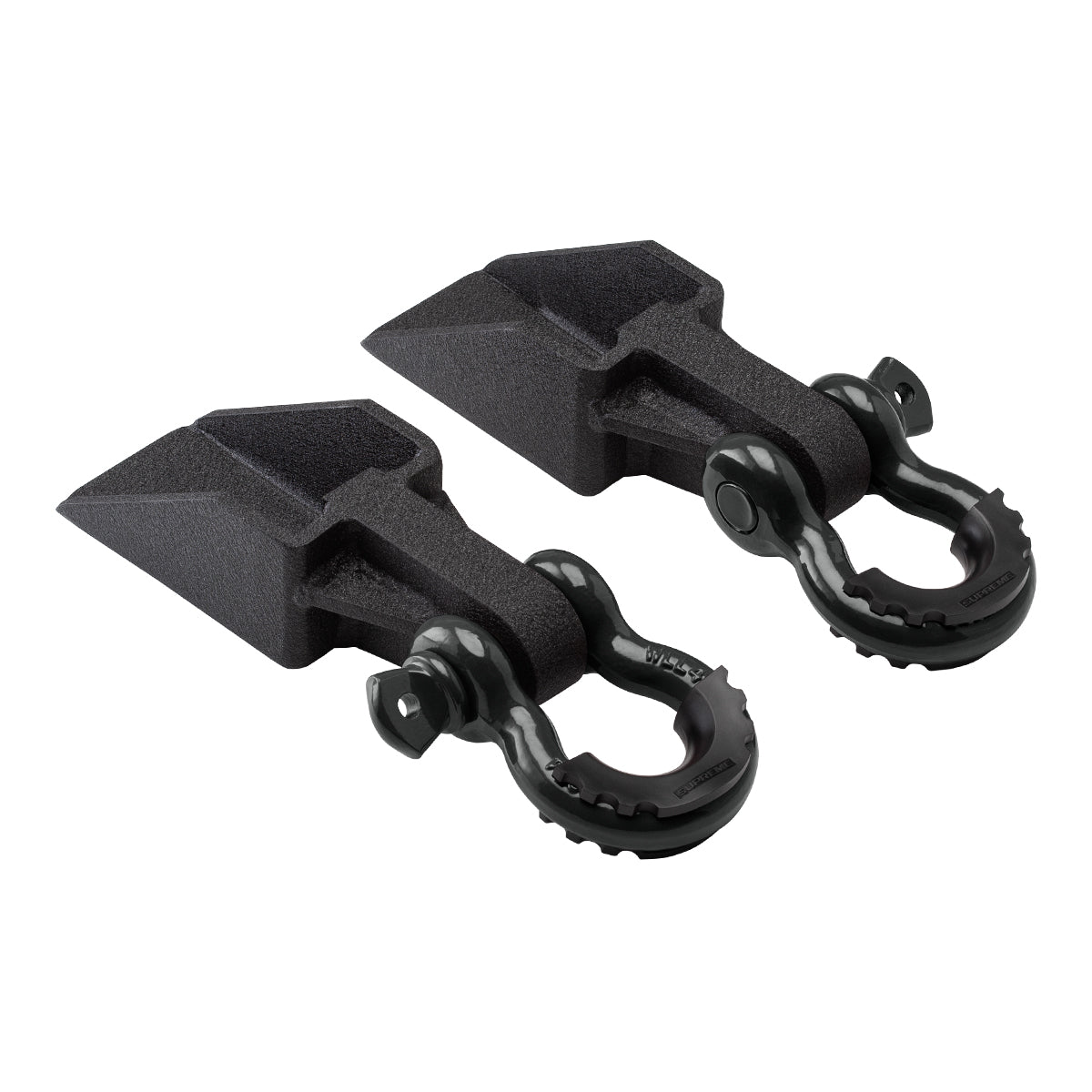 2007-2021 Toyota Tundra Front Shackle Mount Recovery Brackets with 3/4" D-Ring Shackles Set D-Ring Shackle Set Black