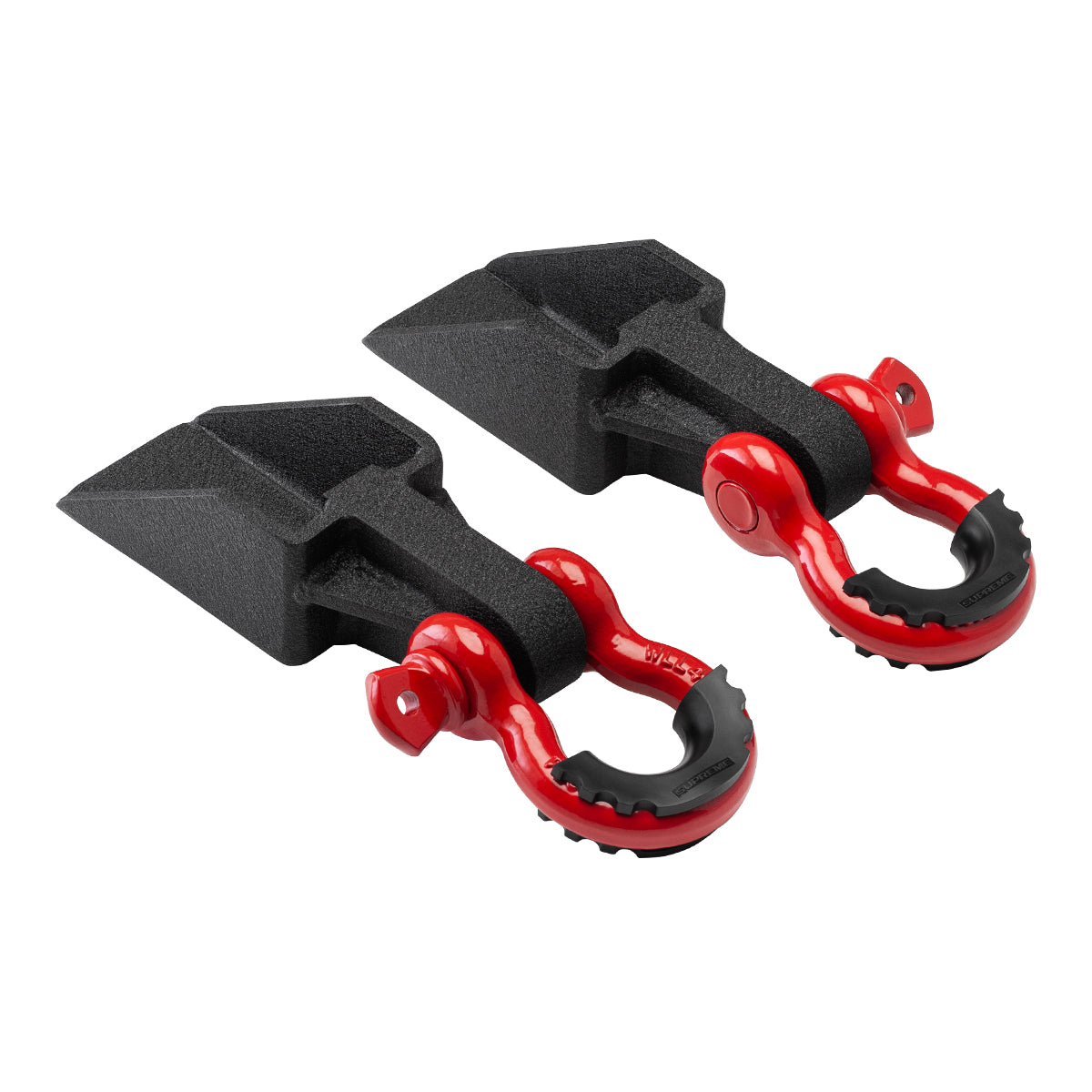 2007-2021 Toyota Tundra Front Shackle Mount Recovery Brackets with 3/4" D-Ring Shackles Set D-Ring Shackle Set Red