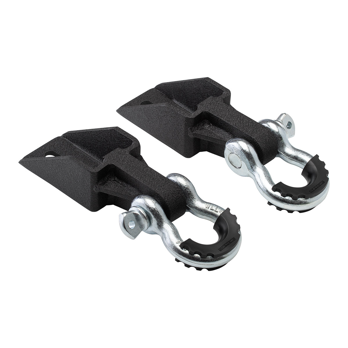 2009-2020 Ford F-150 Front Shackle Mount Recovery Brackets with 3/4" D-Ring Shackles Set D-Ring Shackle Set Galvanized