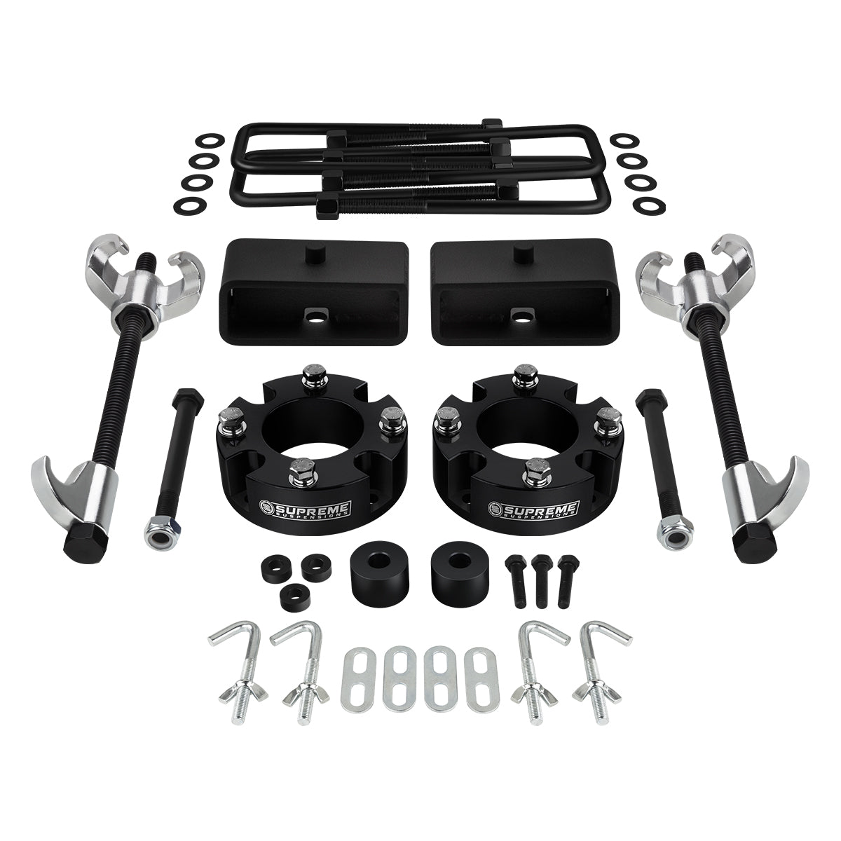 2015-2021 Toyota Tundra TRD PRO Full Suspension Lift Kit 4WD HD BLOCKS / Compressor Tool + Diff Drop Front Lift 2" + Rear Lift 2" with Built-In Taper