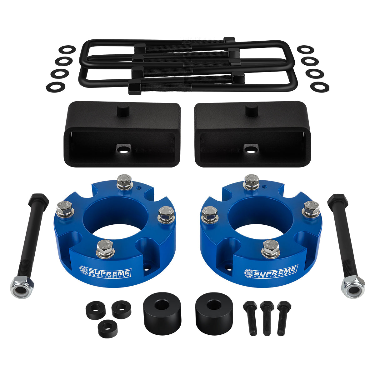 2015-2021 Toyota Tundra TRD PRO Full Suspension Lift Kit with Differential Drop Kit 4WD / SUPREME'S NEW HD STEEL LIFT BLOCKS! Front Lift 2" + Rear Lift 2" with Built-In Taper