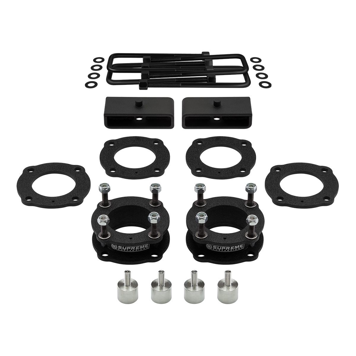 2007-2021 Toyota Tundra Full Suspension Lift Kit 2WD 4WD / FEATURES SUPREME'S NEW ADJUSTABLE FRONT STRUT SPACERS SET Front Lift Adjustable from 2.5" to 3" 1.5" Lift