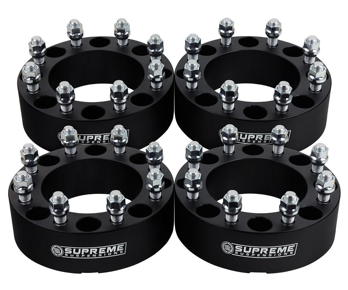 2000-2006 Chevy Silverado 1500HD 2WD 4WD Wheel Spacers Black (x4) Piece 2" Spacer