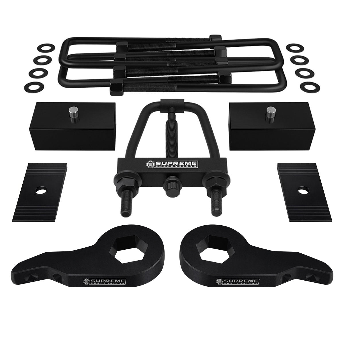 1995-1999 Chevy Tahoe Full Suspension Lift Kit, Shims & Install Tool 4WD 4x4 Front Lift 1" - 3" + Rear Lift 1"