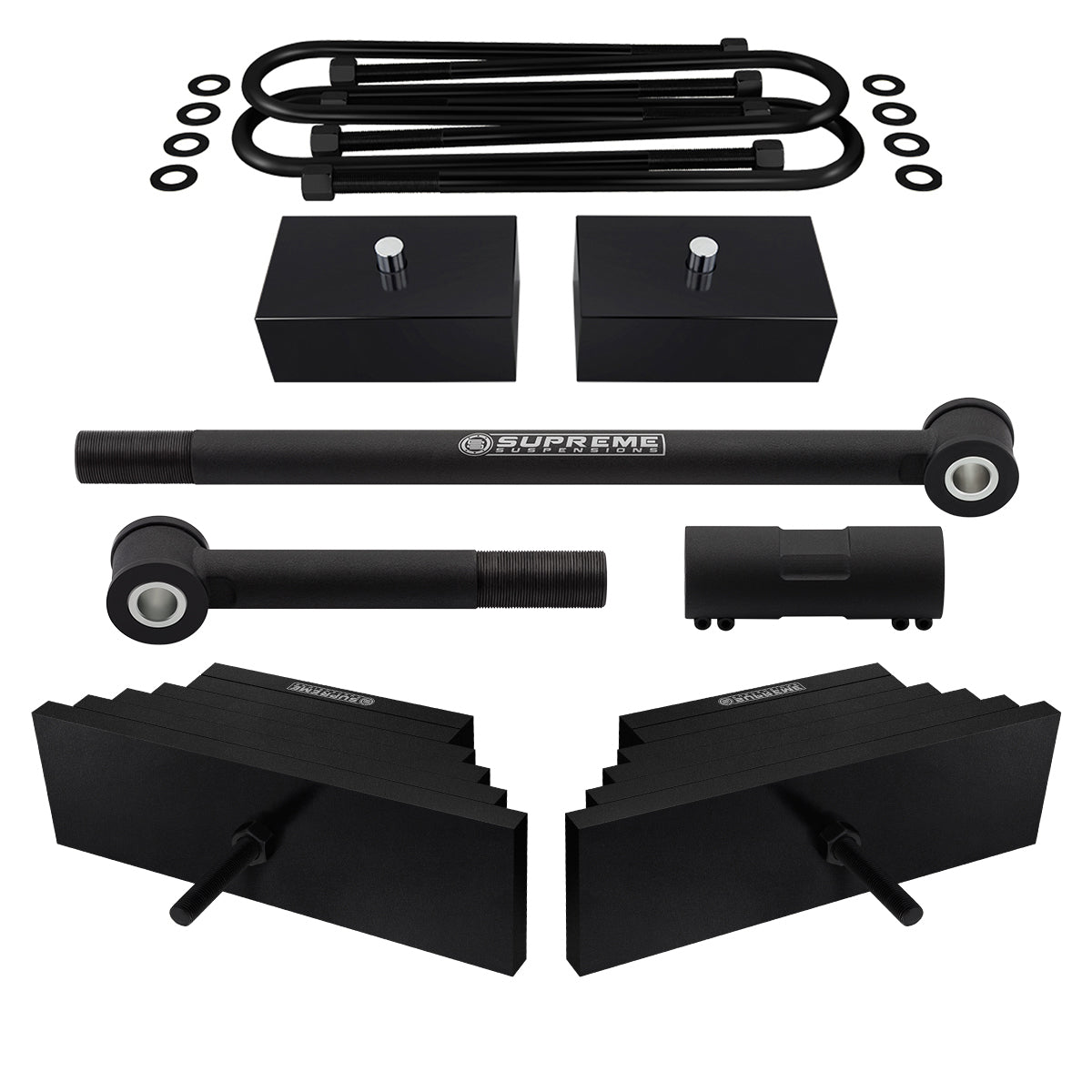 1999-2004 Ford F250 Full Leaf Pack Suspension Lift Kit & Adjustable Track Bar 4WD 4x4 Front Lift 2.8" + Rear Lift 1"