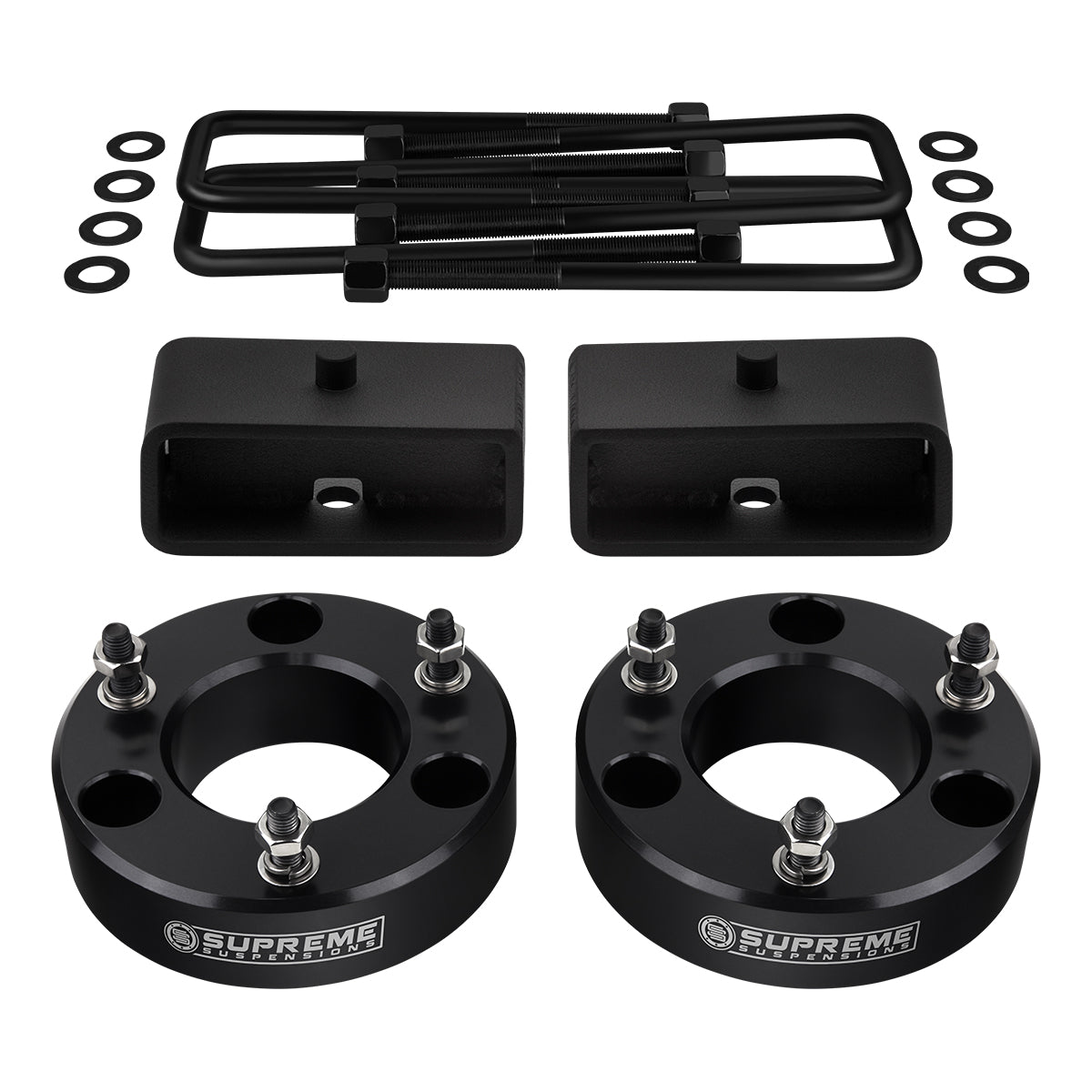 2004-2022 Nissan Titan Full Suspension Lift Kit 2WD 4WD Black Front Lift 2" + Rear Lift 2"