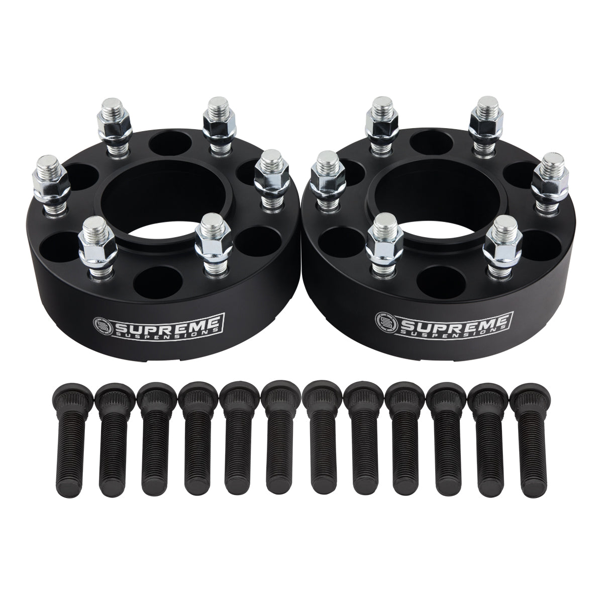 2000-2006 Toyota Tundra Wheel Spacers & 3/4" Longer Wheel Studs 2WD 4WD Black (x2) Piece 1.5" Spacer