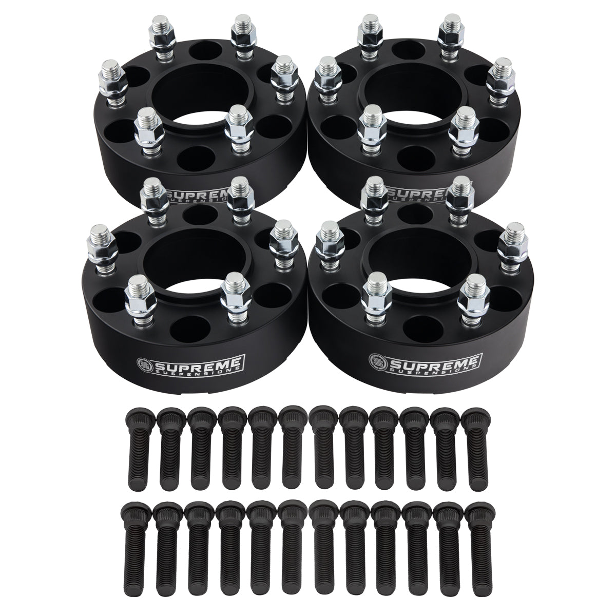 2000-2006 Toyota Tundra Wheel Spacers & 3/4" Longer Wheel Studs 2WD 4WD Black (x4) Piece 1.5" Spacer