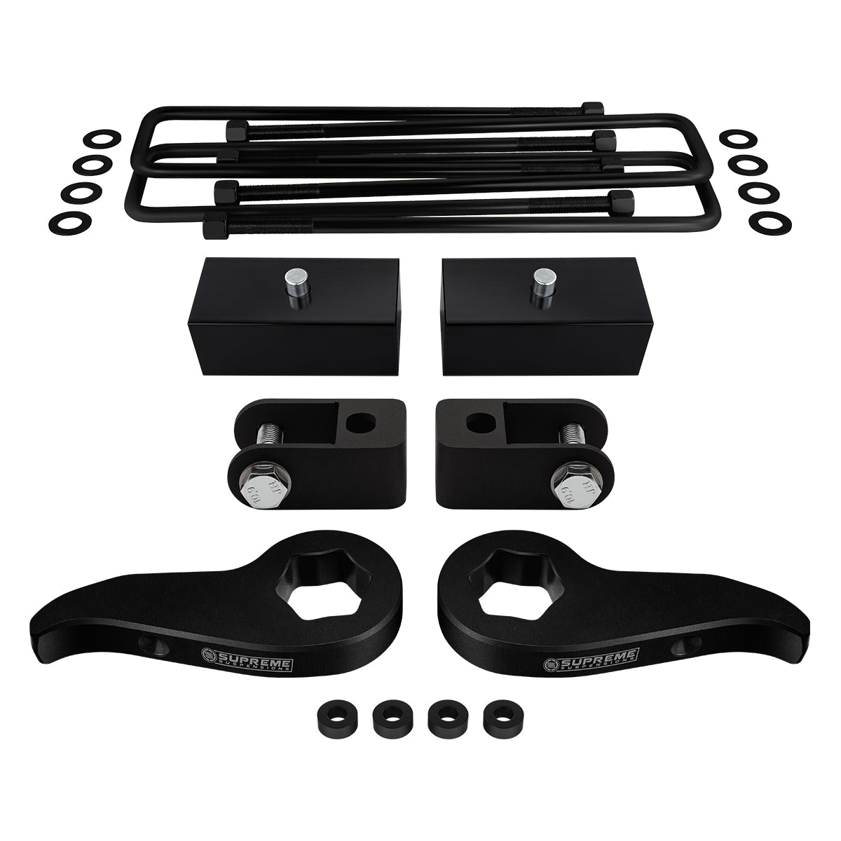 2011-2020 Chevy Silverado 3500 HD Full Suspension Lift Kit & Shock Extenders 4WD 4x4 Front Lift 1" - 3" + Rear Lift 2"