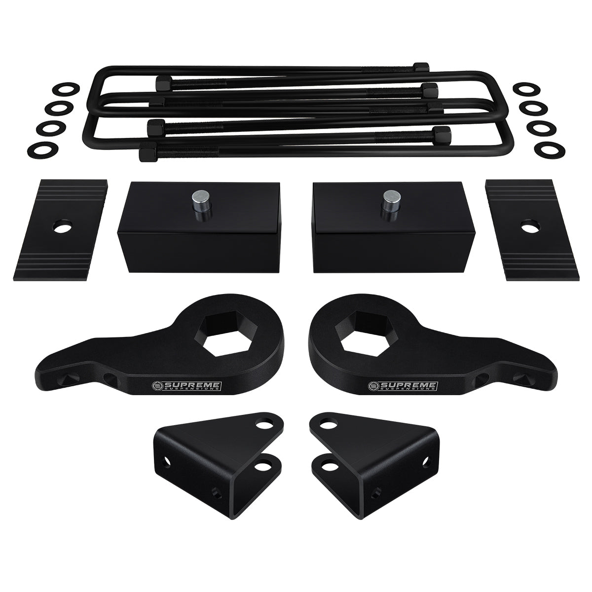 2000-2010 Chevy Silverado 2500HD Full Suspension Lift Kit, Shock Extenders & Shims 2WD 4WD Front Lift 1" - 3" + Rear Lift 1"