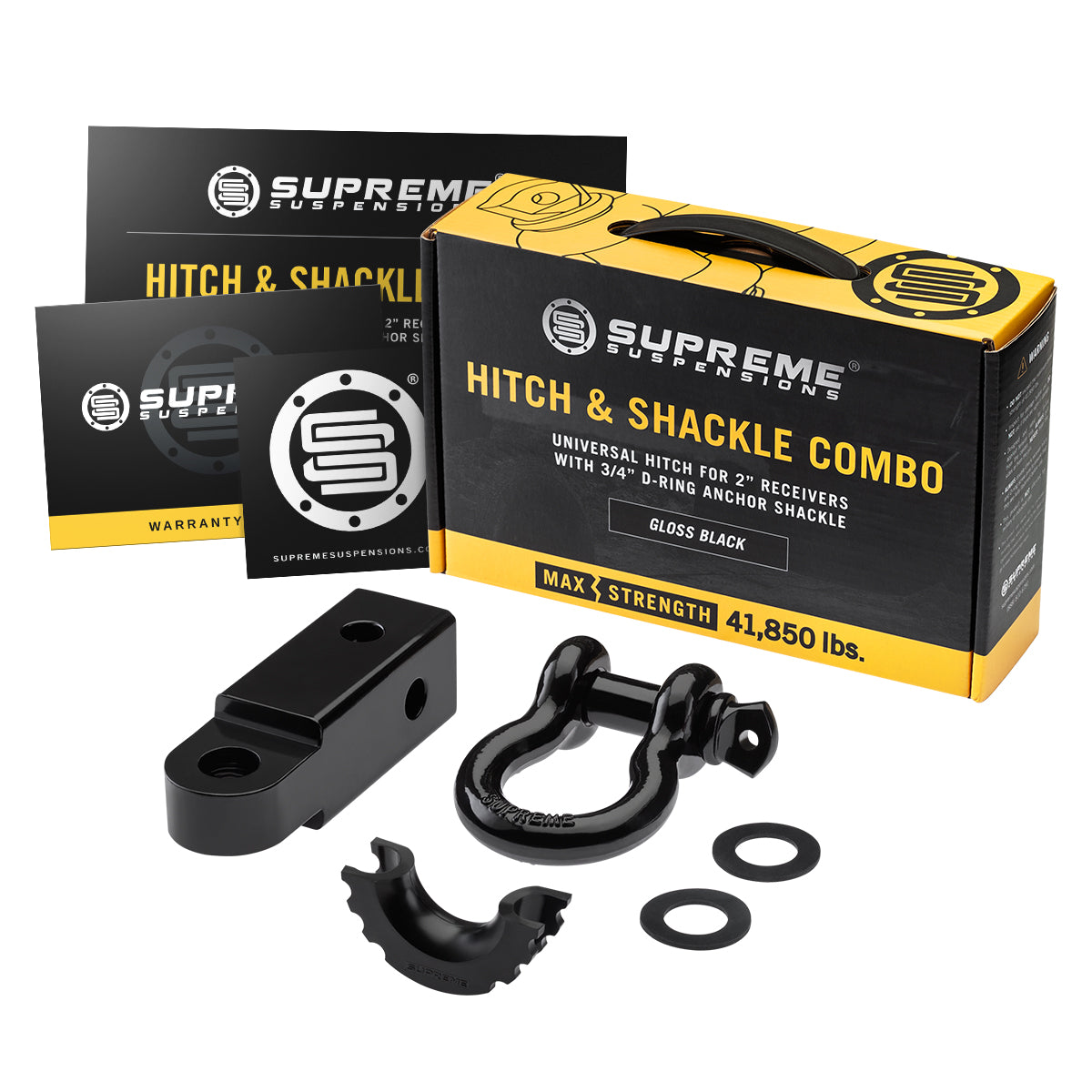 Supreme Suspensions? 3/4" D-Ring Shackle with Hitch Receiver Combo Kit