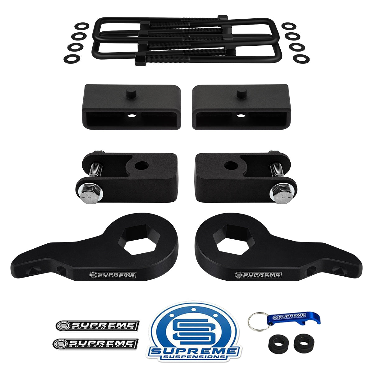 1999-2007 Chevy Silverado 1500 Full Suspension Lift Kit 4WD + Shock Extenders Front Lift 1" - 3" + Rear Lift 1.5"