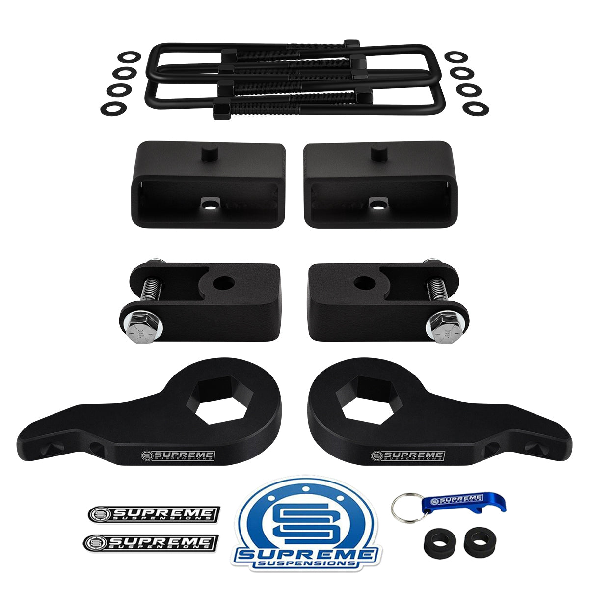 1999-2007 Chevy Silverado 1500 Full Suspension Lift Kit 4WD + Shock Extenders Front Lift 1" - 3" + Rear Lift 2"