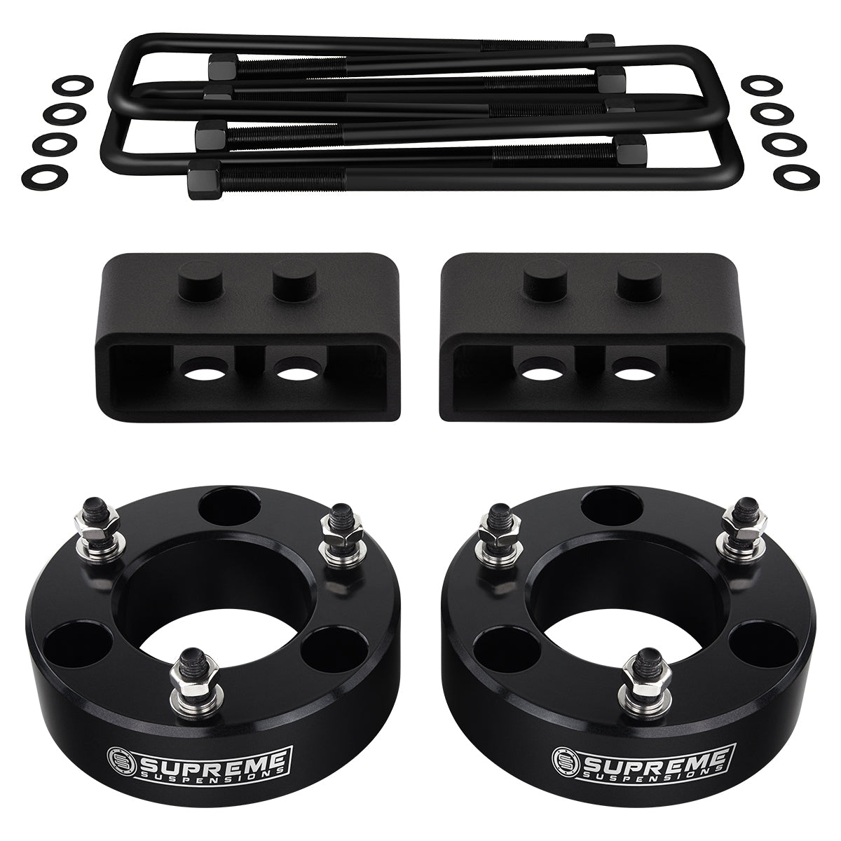 2004-2008 Ford F-150 Full Suspension Lift Kit 2WD - Black 2WD Front Lift 2" + Rear Lift 2"