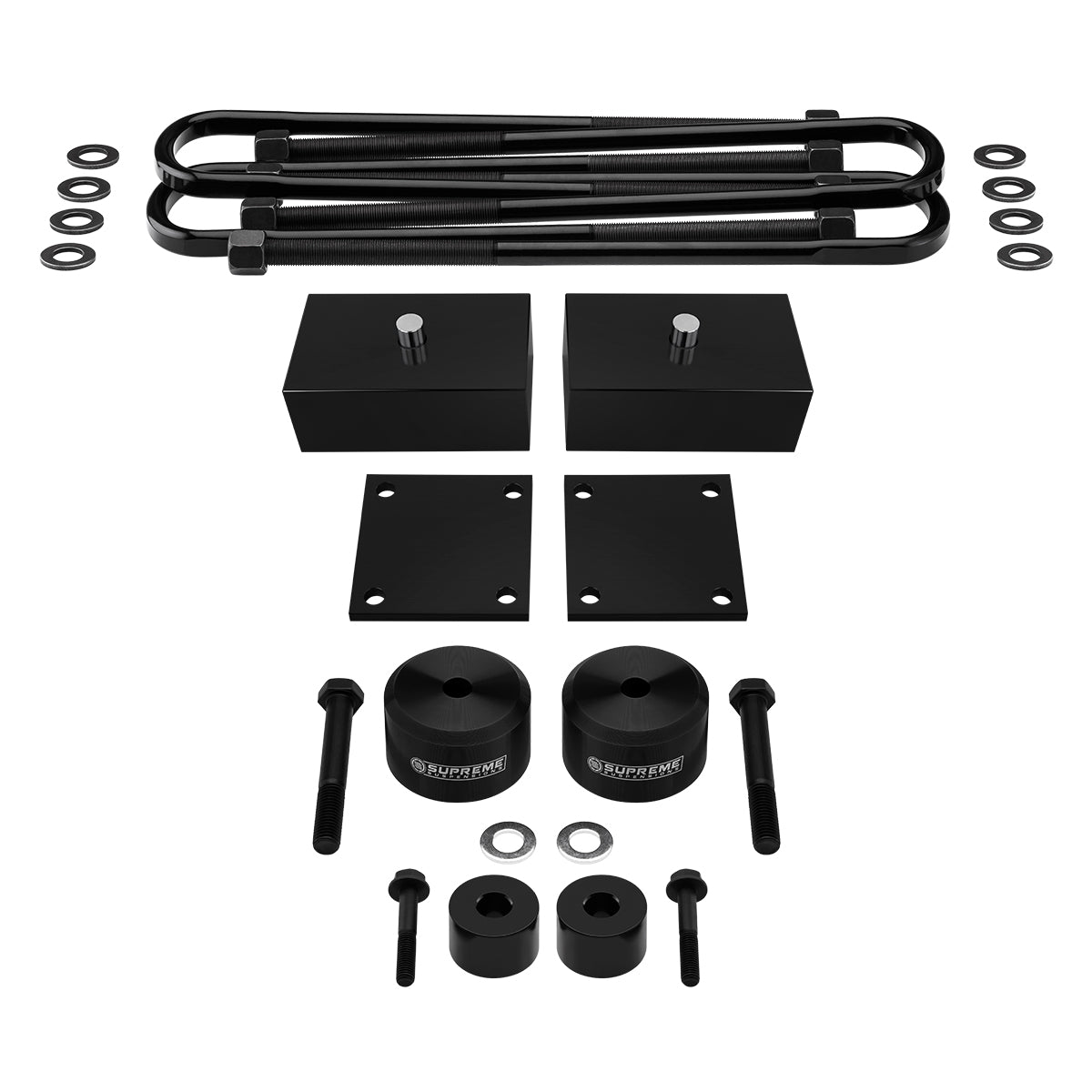 2017 - 2022 Ford F250 Super Duty 4WD Full Suspension Lift Kit - NEW Design Forged Flat-Top U-Bolts Front Lift 2" Lift + Rear Lift 2" Lift