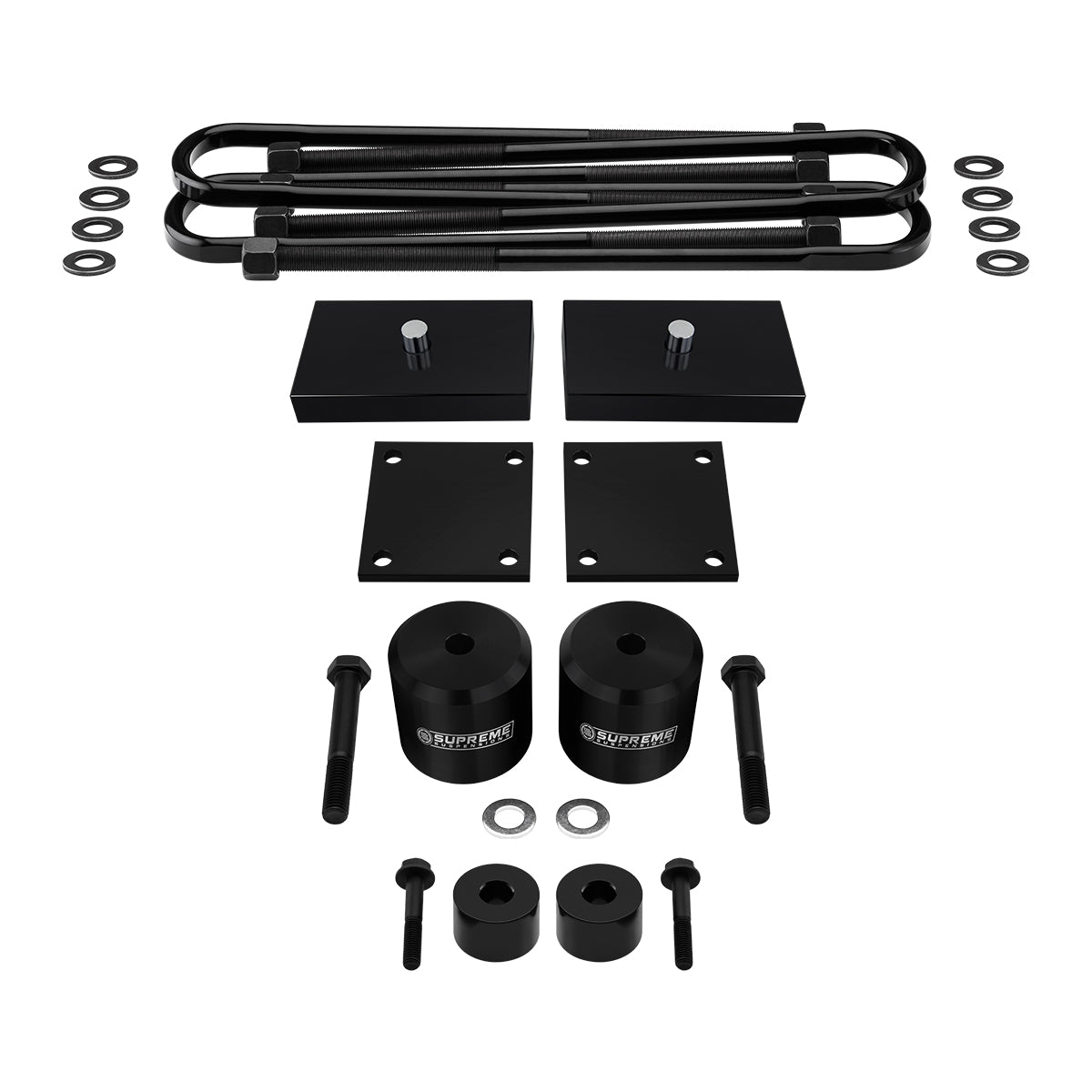 2017 - 2022 Ford F250 Super Duty 4WD Full Suspension Lift Kit - NEW Design Forged Flat-Top U-Bolts Front Lift 3" Lift + Rear Lift 1" Lift