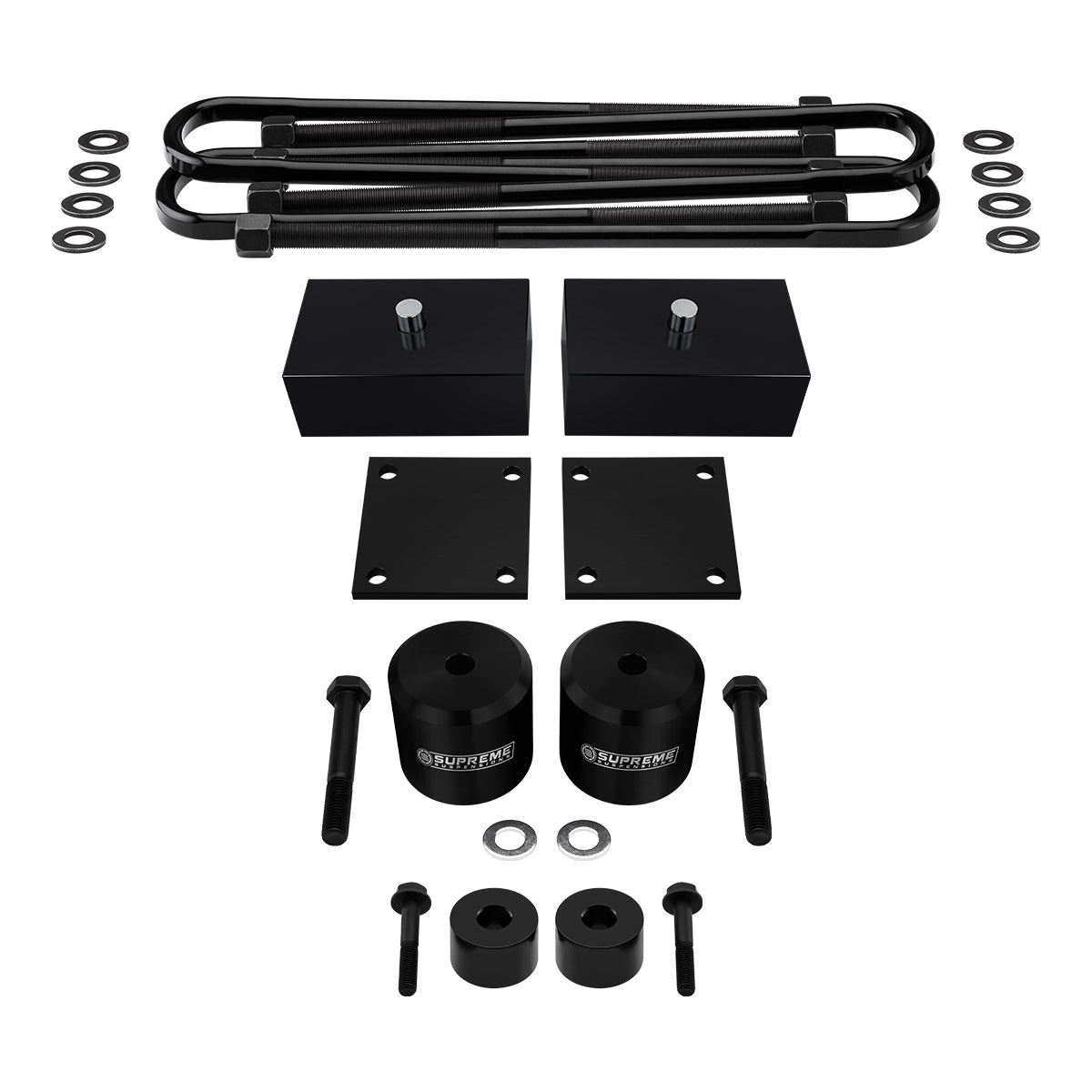 2017 - 2022 Ford F250 Super Duty 4WD Full Suspension Lift Kit - NEW Design Forged Flat-Top U-Bolts Front Lift 3" Lift + Rear Lift 2" Lift