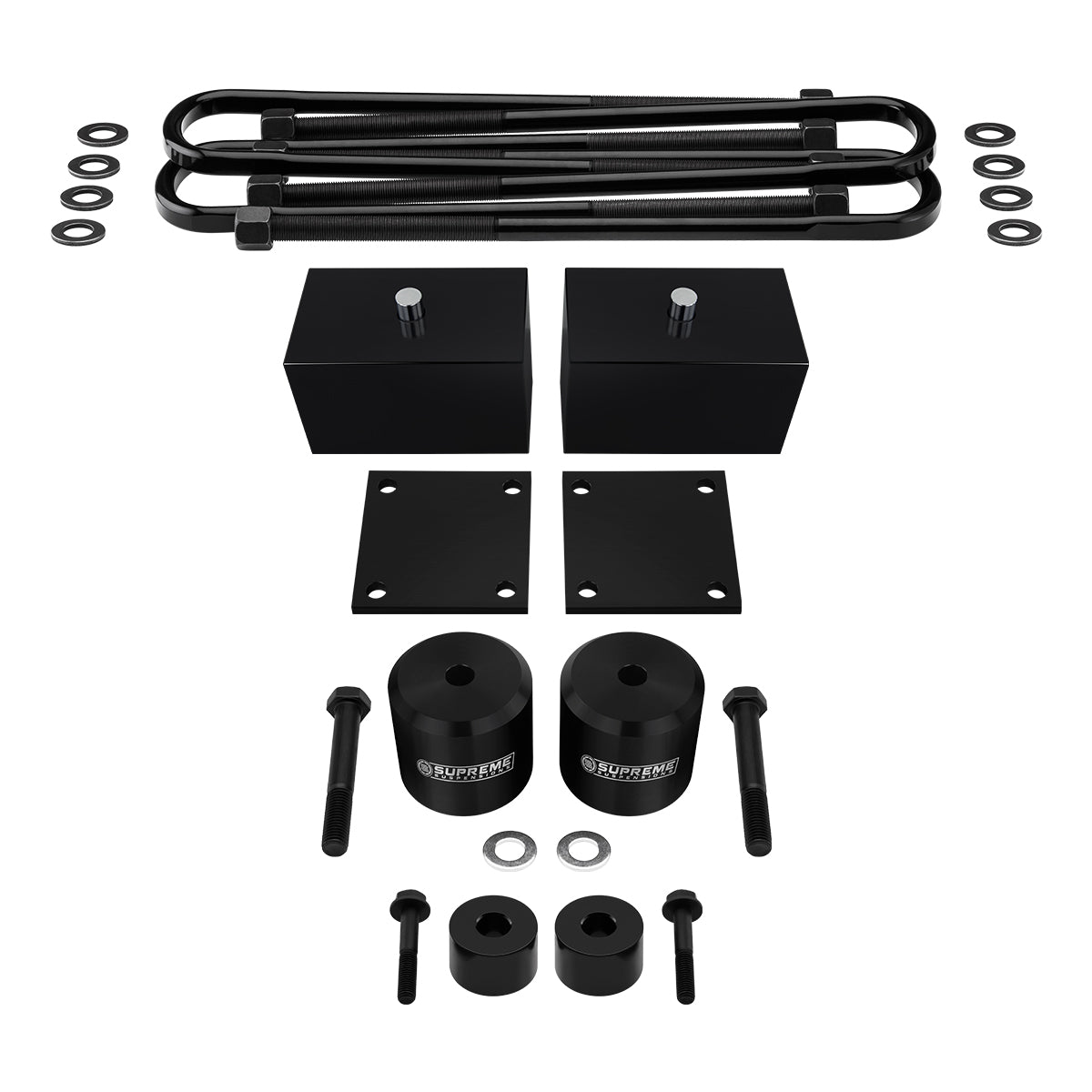 2017 - 2022 Ford F250 Super Duty 4WD Full Suspension Lift Kit - NEW Design Forged Flat-Top U-Bolts Front Lift 3" Lift + Rear Lift 3" Lift