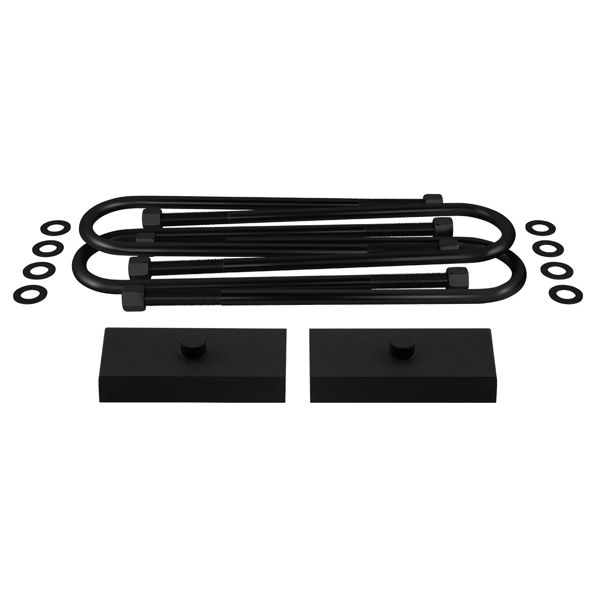 2003-2013 Dodge Ram 2500 4WD [3.5" Rear Axle] Rear Lift Blocks with Round Bend U-Bolts 1" Lift Blocks