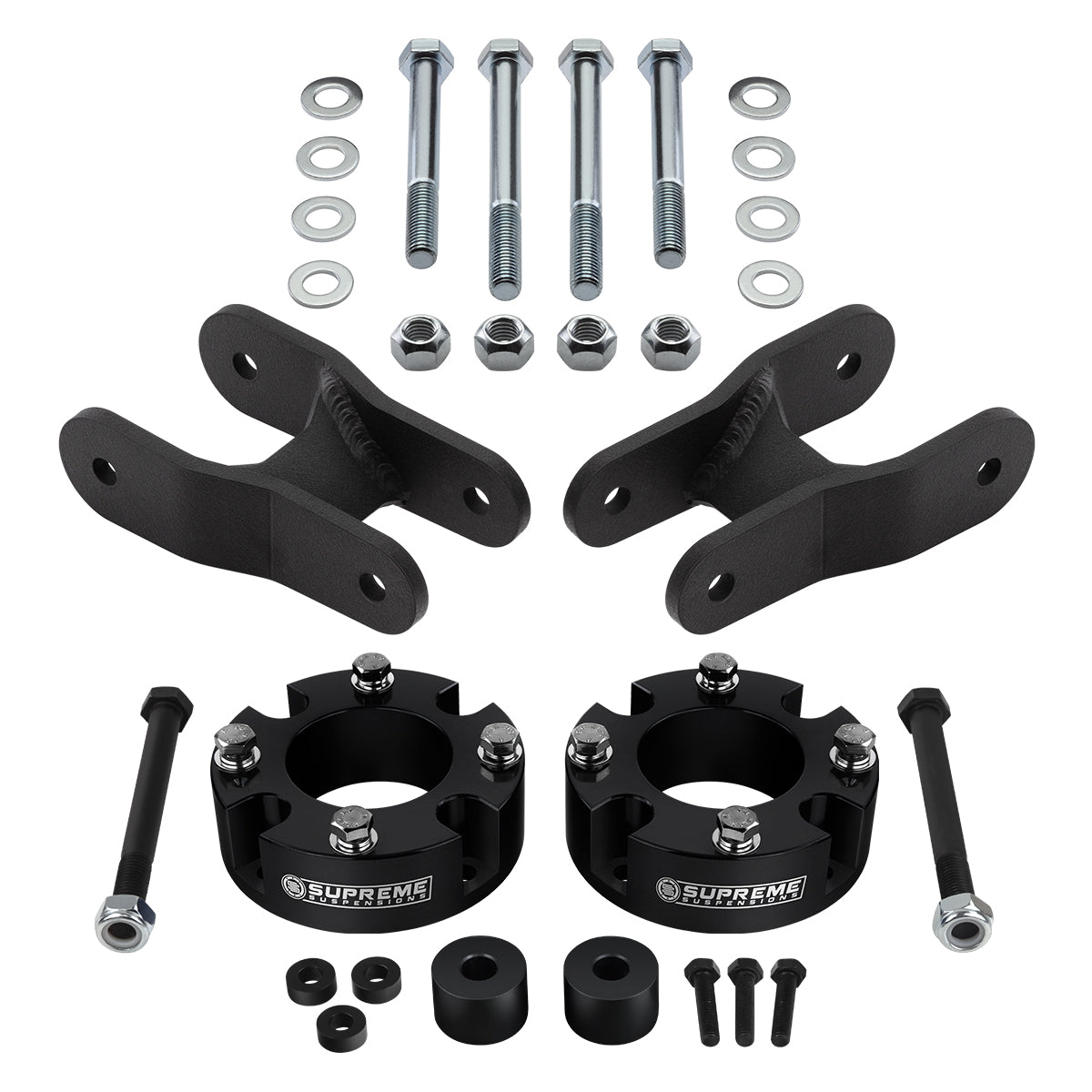 2007-2020 Toyota Tundra 4WD Full Suspension Lift Kit with Differential Drop Kit Black Front Lift 3" + Rear Lift 1.5"