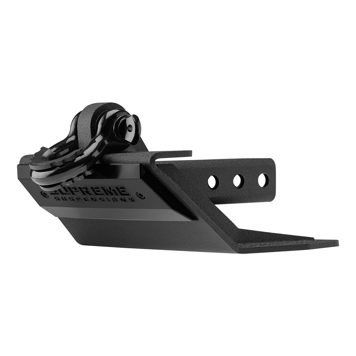 Supreme Suspensions? Universal Multi-Function Hitch Receiver Skid Plate with 3/4" D-Ring Shackle Gloss Black