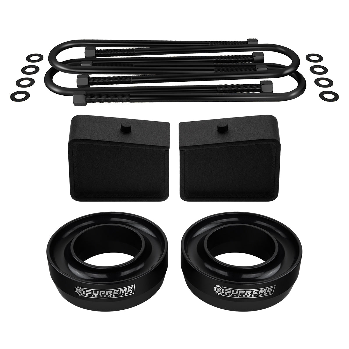 1997-2003 Ford F-150 Full Suspension Lift Kit 2WD / SUPREME'S NEW HD STEEL LIFT BLOCKS (OEM REPLACEMENT) Front Lift 3" + Rear Lift Blocks 4" Tall Blocks