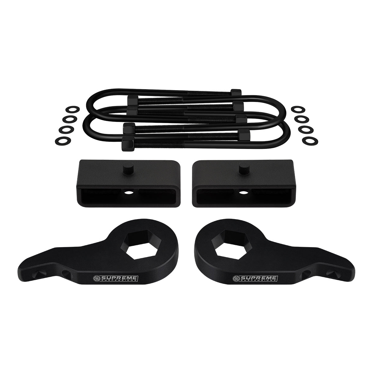 2003-2018 GMC Savana 4WD Full Suspension Lift Kit (Round Bend U-Bolts) Front Lift Adjustable Up To 2.5" 1.5"