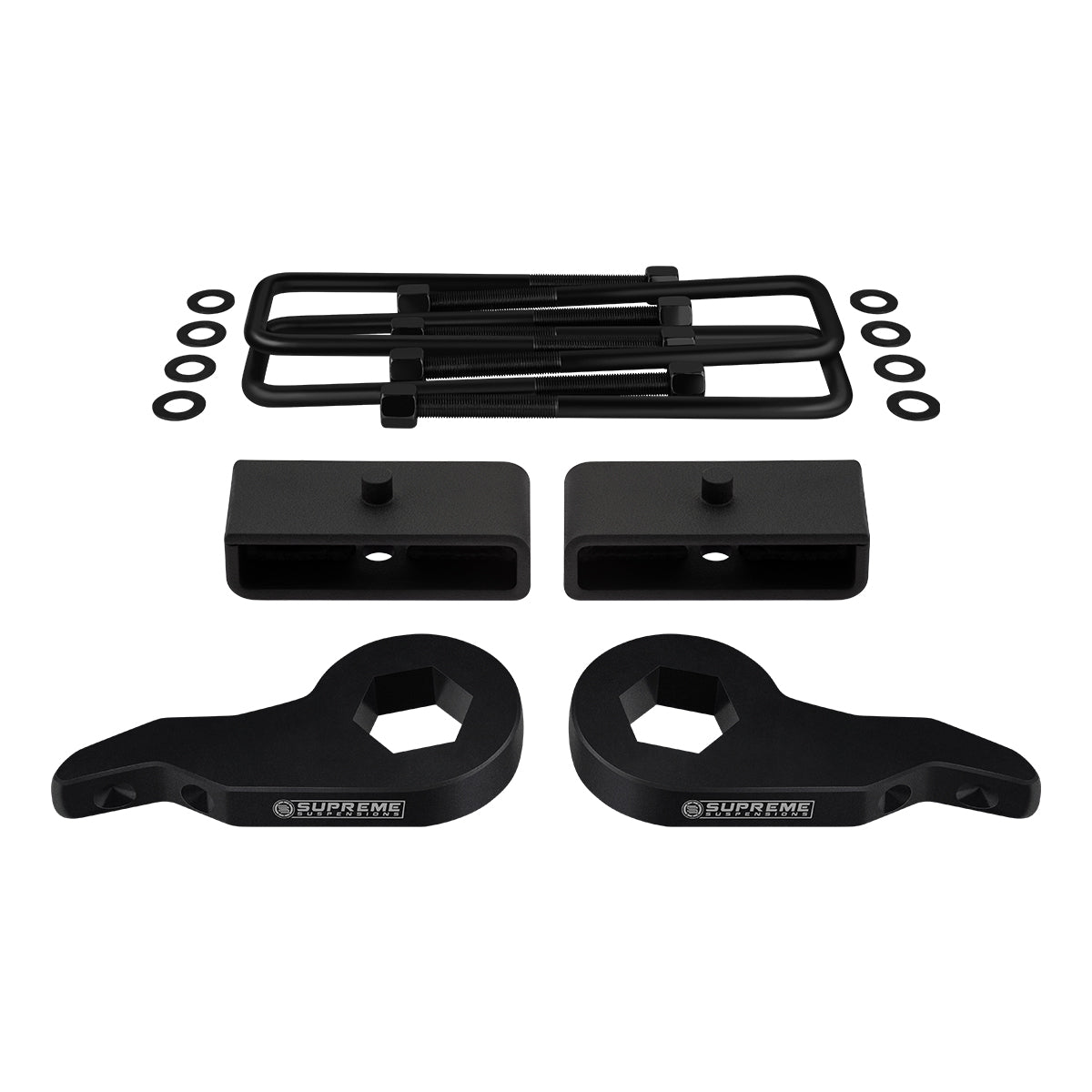 2003-2018 Chevrolet Express AWD Full Suspension Lift Kit (Square Bend U-Bolts) Front Lift Adjustable Up To 2.5" 1.5"