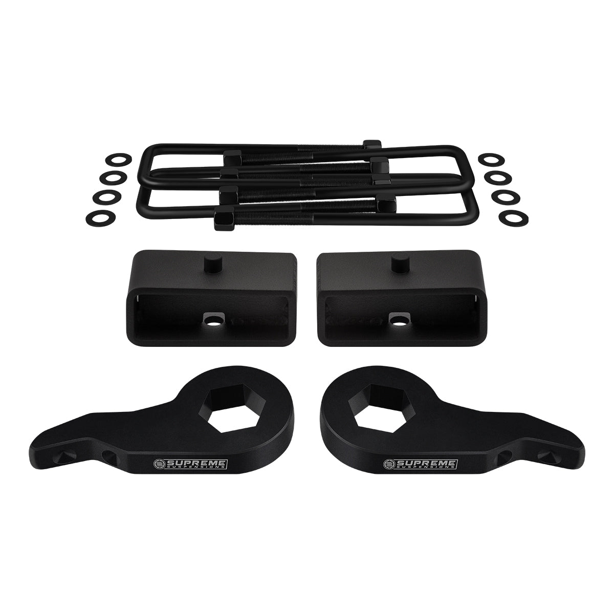 2003-2018 Chevrolet Express AWD Full Suspension Lift Kit (Square Bend U-Bolts) Front Lift Adjustable Up To 2.5" 2"