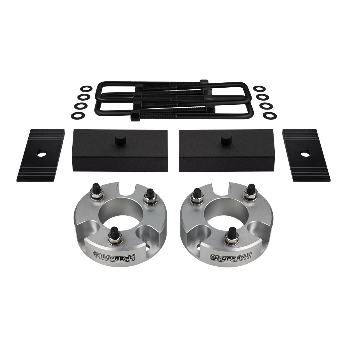 2005-2022 Nissan Frontier Full Suspension Lift Kit / Shims 4x2 4x4 Silver Front Lift 2" + Rear Lift 1"