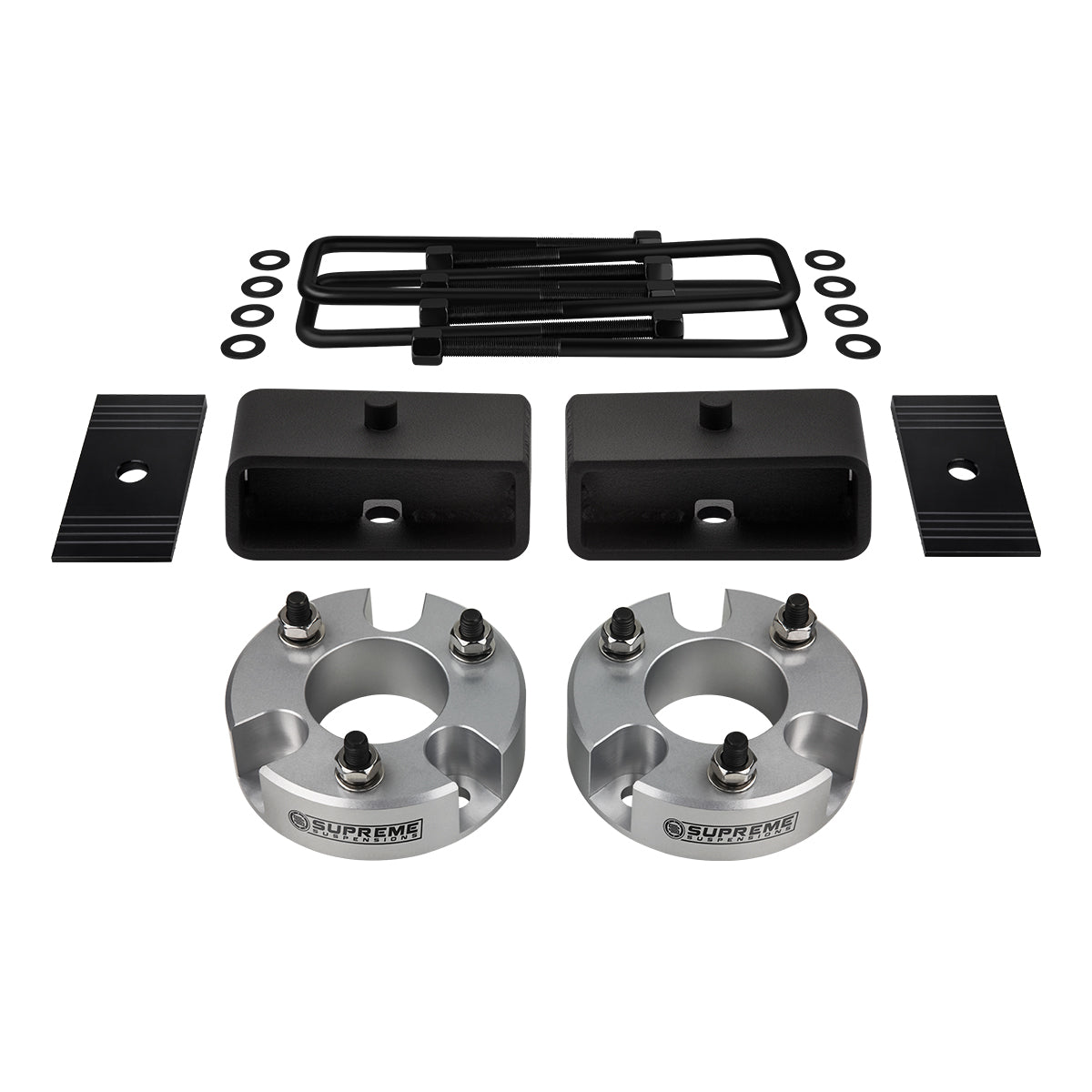 2005-2022 Nissan Frontier Full Suspension Lift Kit / Shims 4x2 4x4 Silver Front Lift 2.5" + Rear Lift 2"