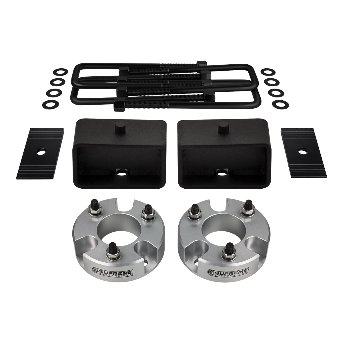 2005-2022 Nissan Frontier Full Suspension Lift Kit / Shims 4x2 4x4 Silver Front Lift 3" + Rear Lift 3"